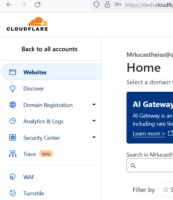 Cloudflare dashboard